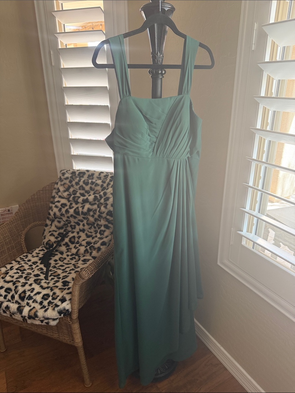 Azazie Emerald Green Pleated Bodice Maxi Dress
